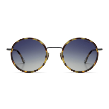 Komono Sonnenbrille Ida Cavee Nightrider, schildpatt Optik, blau getönte Gläser, Frontansicht